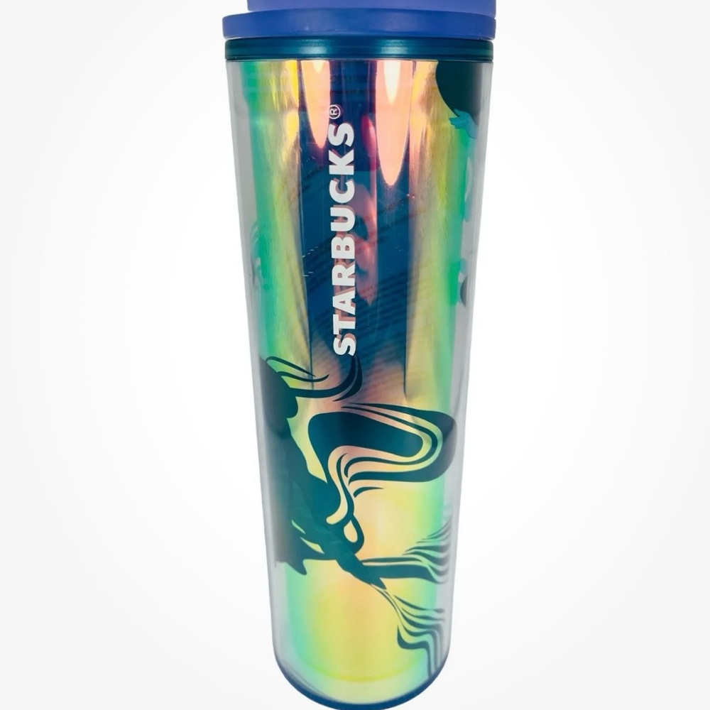 Starbucks 2023 Mermaid Siren Iridescent Double Tail Purple Tumbler 16oz NWT - Picture 1 of 7